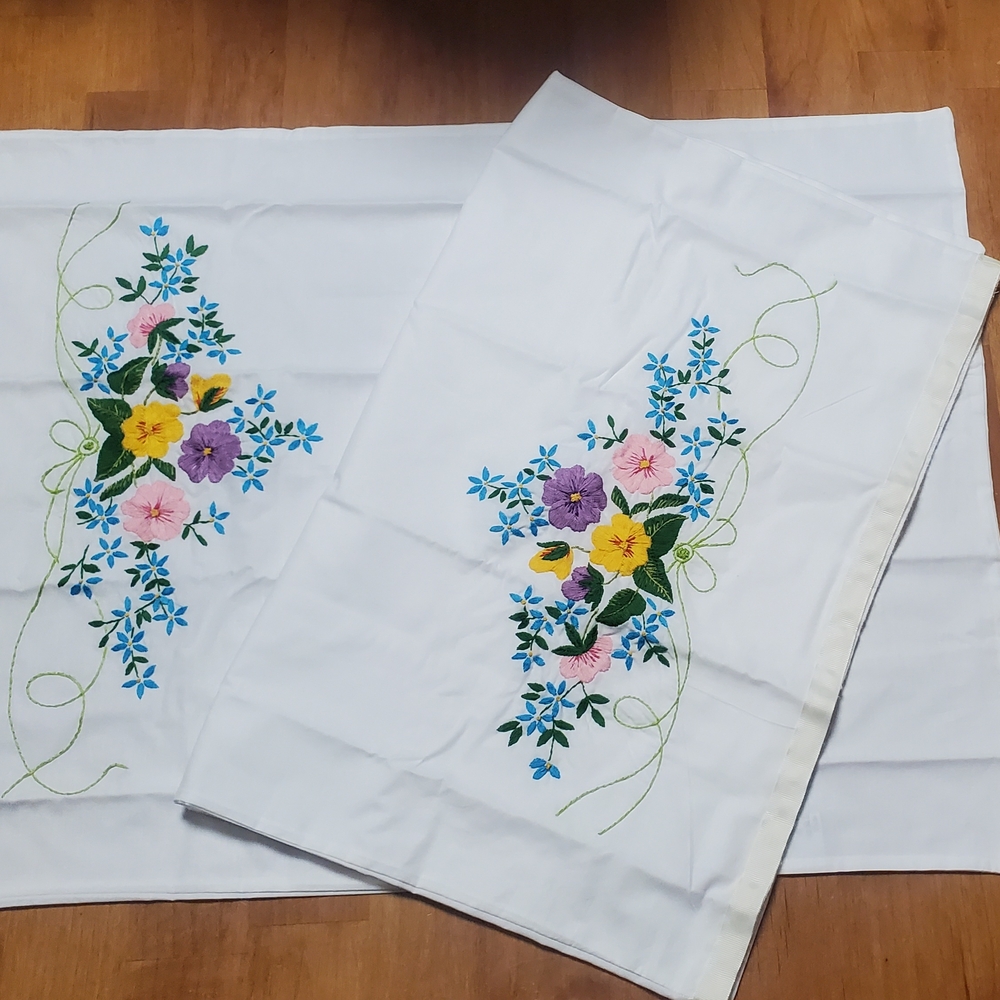 Floral Embroidered Pillowcases